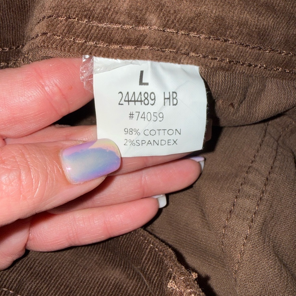NWT Flaningals Women's Brown Corduroy Straight-Leg Pants Size L - Picture 6 of 8